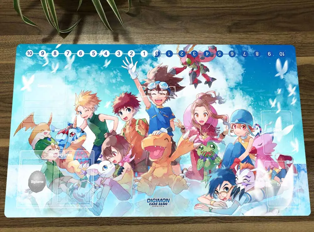 Anime Digimon Adventure Playmat DTCG CCG TCG Mat Trading Card Game Mat Anti-slip Mouse Pad Desk Play Pad & Card Zones Free Bag