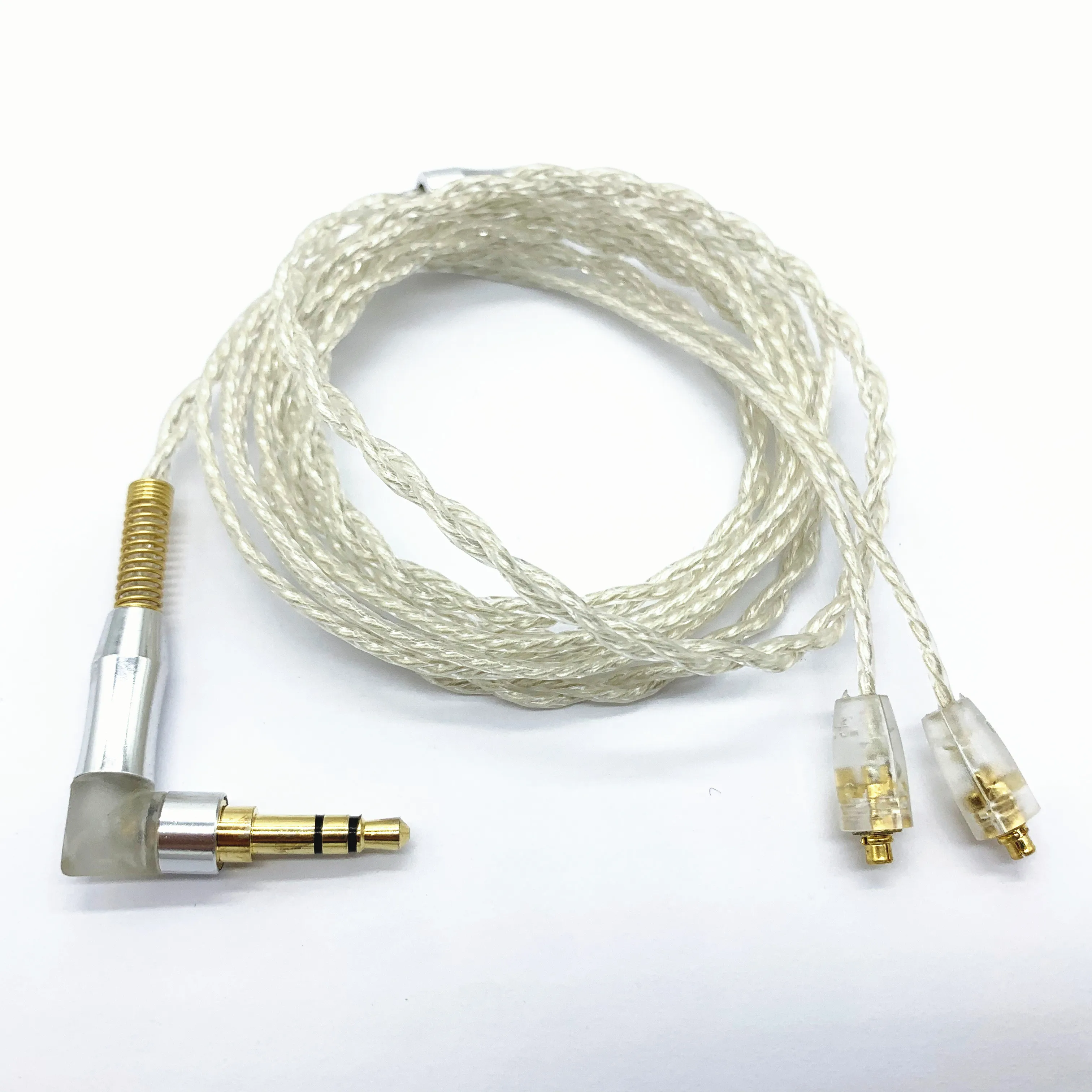 diy earphone cable silver plated wire L plug mmcx se535 ue900