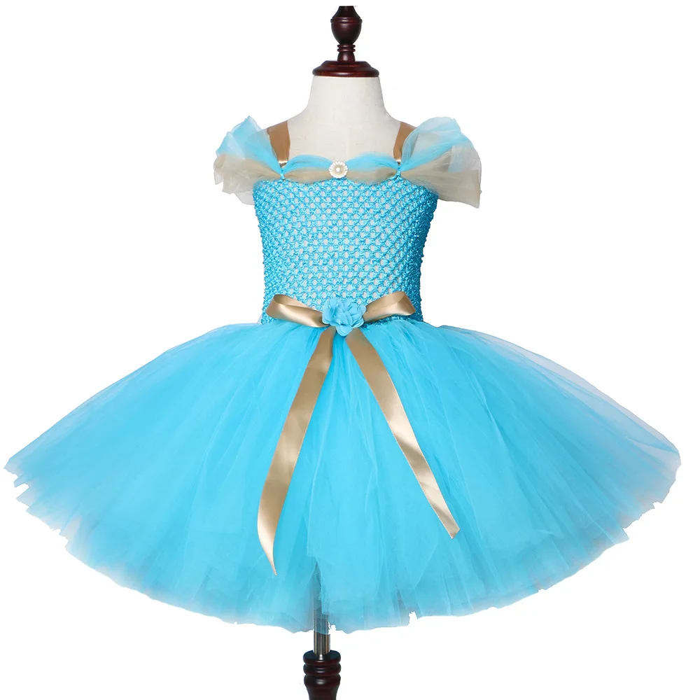 

Aladdin Magic Lamp Jasmine Princess Tutu Dress Children's Halloween Christmas Costume Girls Gauze Tutu Dress Girls Dance Dress