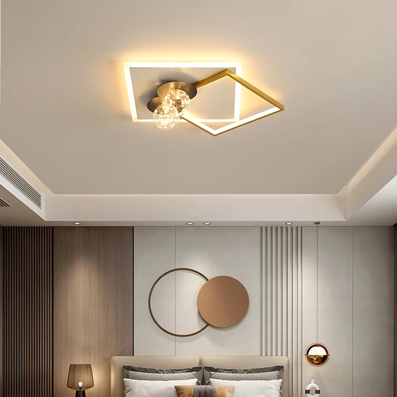 LED Gold Ceiling Chandelier For Kitchen Bedroom Dining Room Living Room Foyer Studyroom Hotel Restaurant Indoor Home New Lights