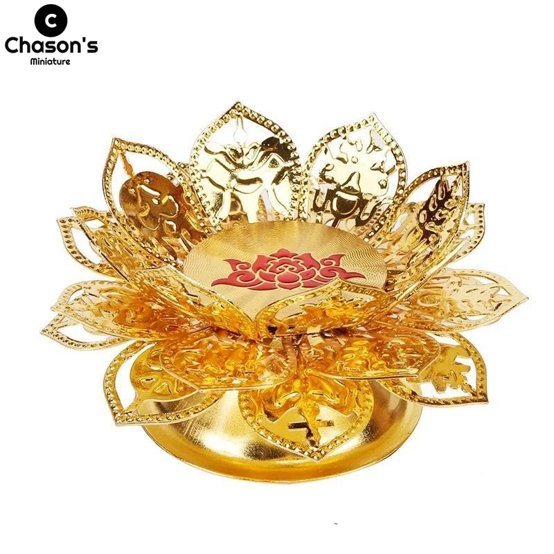 Lotus Candlestick Ghee Oil Lamp, Butterlamp Tea Light Candle, Votive Holder, Tibetan Gold Activities, Prayer Home Festival Decor