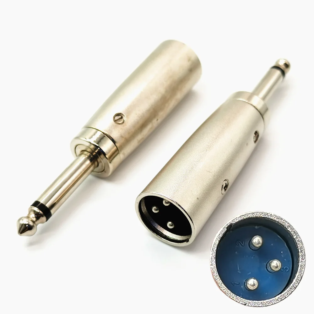 Microphone Transform TRS Male To Male Adapter XLR Male To 1/4