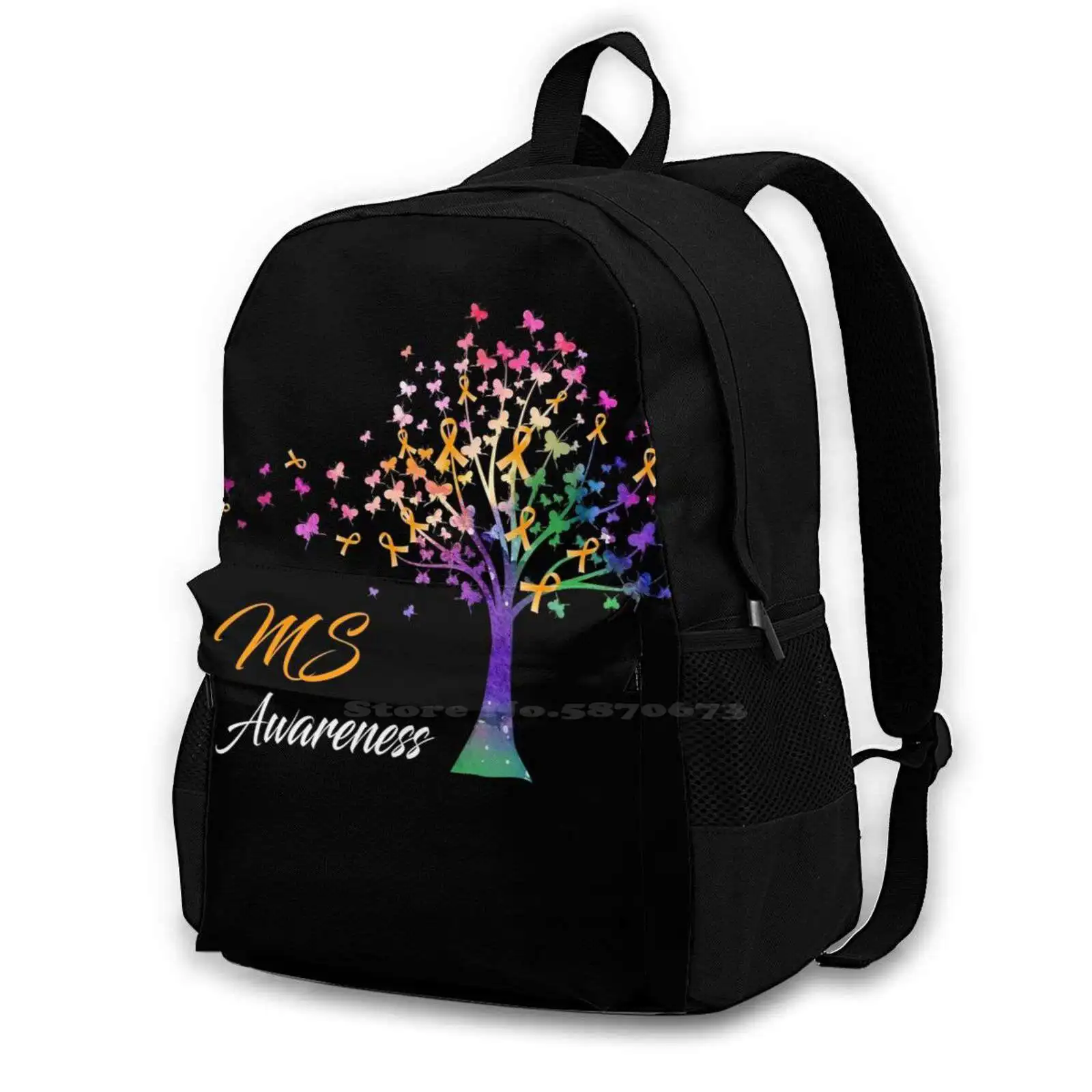 Awareness Ribbon Tree 3d Print Design Backpack Casual Bag Tree Ribbon Hope For A Cure Awareness Multiple Sclerosis