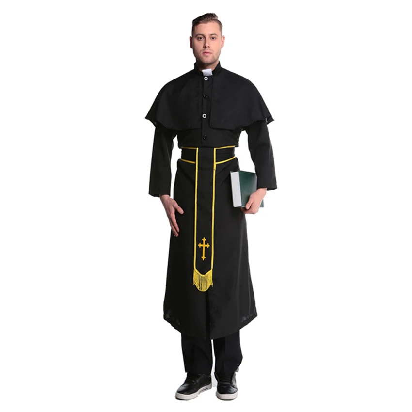 Costumes de nonne magicien, cape de Christ, Cosplay amusant, Costumes d'halloween Anime pour femmes adultes, magicien homme mascarade carnaval