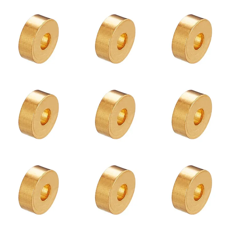 50pcs 6x2mm Brass Rondelle Spacer Beads Loose Bead Golden Color for Jewelry Making DIY Bracelet Necklace Accessories Hole: 2mm