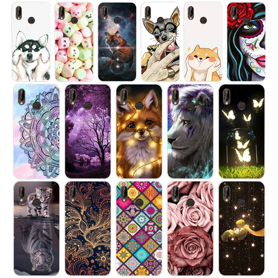 D Huawei P20Lite Case 5.84inch Huawei P20 Lite Soft Rubber TPU Silicone Back Phone Case For Huawei P30 Lite PRO Cover Bag Cases