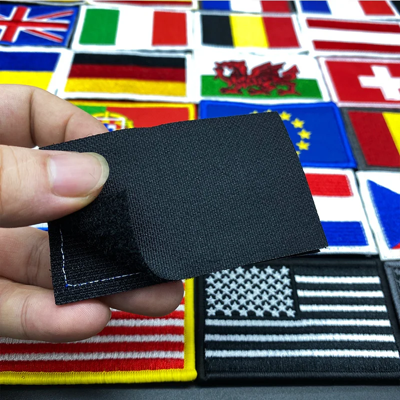 Country Flag patch Embroidered Double-sided Russia Spain Turkey France EU Netherlands Tactical Military Patches Army