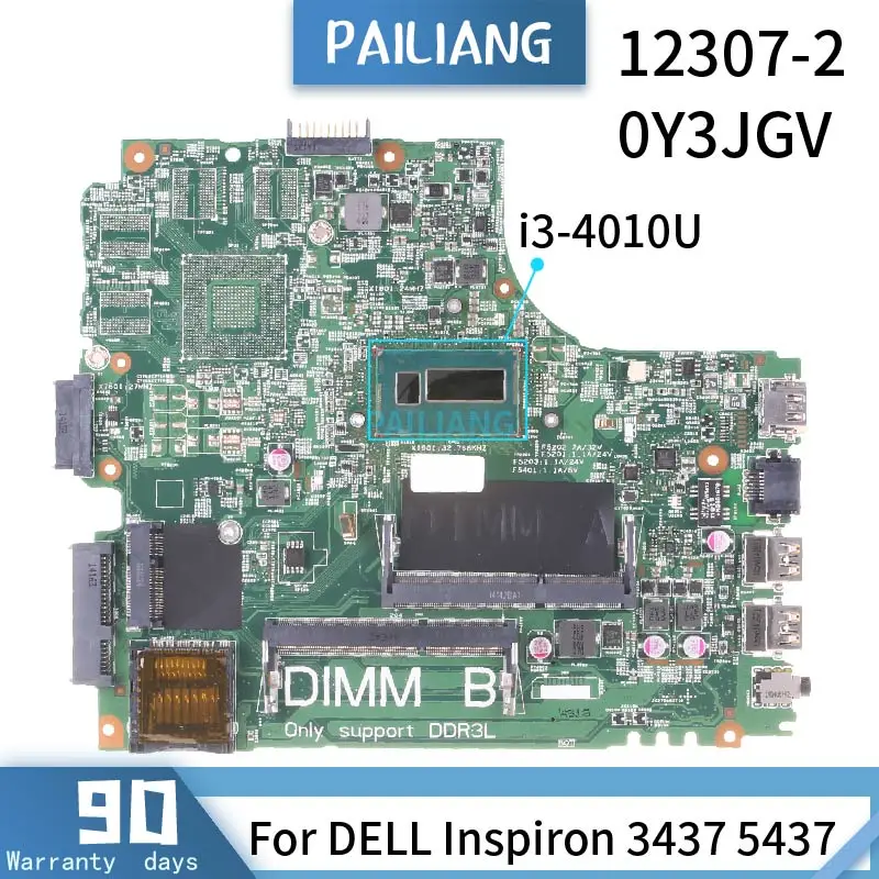 CN-0Y3JGV  For DELL Inspiron 3437 5437 0Y3JGV 12307-2 SR16Q i3-4010U Mainboard Laptop motherboard DDR3 tested OK