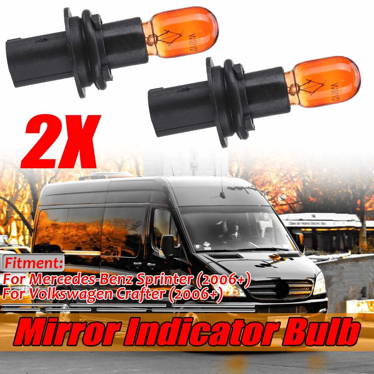 

1/2X Car Rearview Side Mirror Indicator Bulb Light For Mercedes For Benz Sprinter For Volkswagen For Crafter 2006-up A0008201277