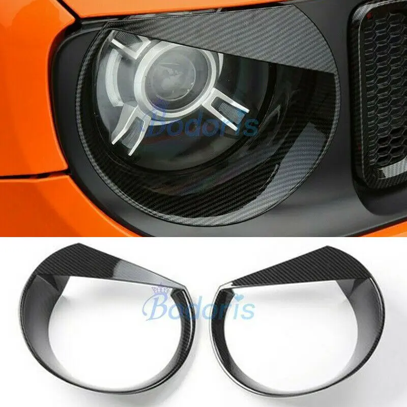 For Jeep Renegade 2016 2017 2018 Carbon Fiber style Headlight Cover Car Styling Accessories 2pcs