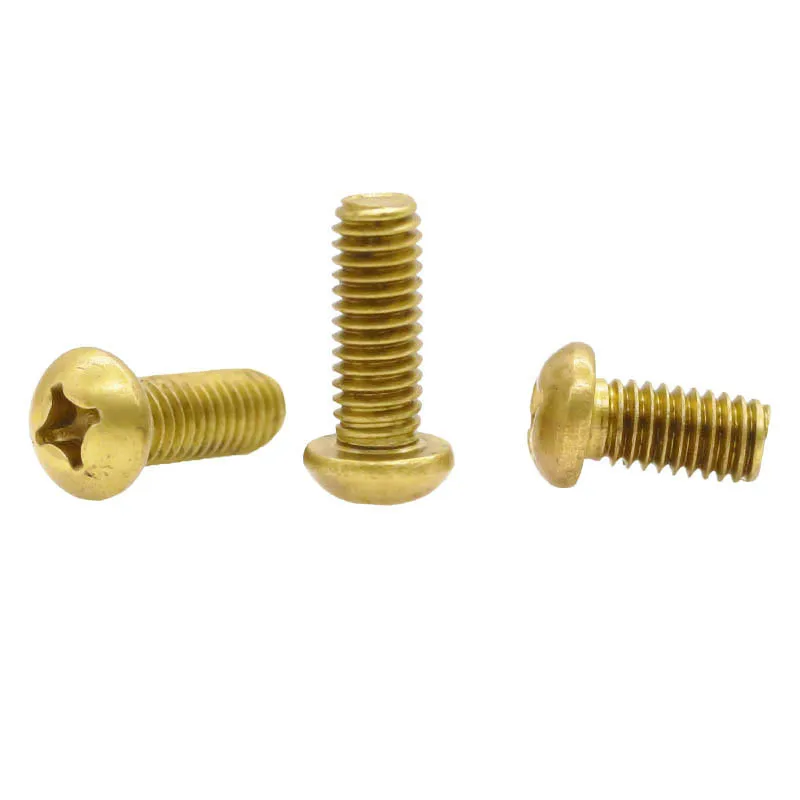 

5/50pcs M2 M2.5 M3 M4 M5 M6 GB818 Pure Copper Brass Cross Round Phillips Pan Head Screw Bolt Length 4-50mm