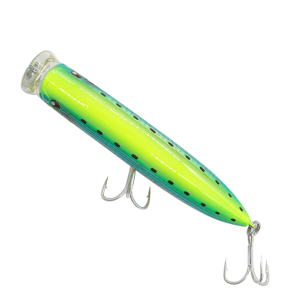 BASSKIN Popper Bait 150mm 58g Fishing Lure Top Water Carp Fishing ORIGIN Hook Artificial Floating Hard Swimbait Saltwater Lures