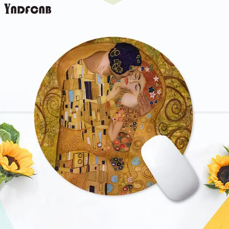 YNDFCNB  the kiss Gustav Klimt art painting Durable Rubber Mouse Mat Pad computer desk mat for gaming