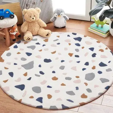 Non-Slip Cartoon Carpet for Children\'s Room, Circular Number, Dot, Thickened, Cute