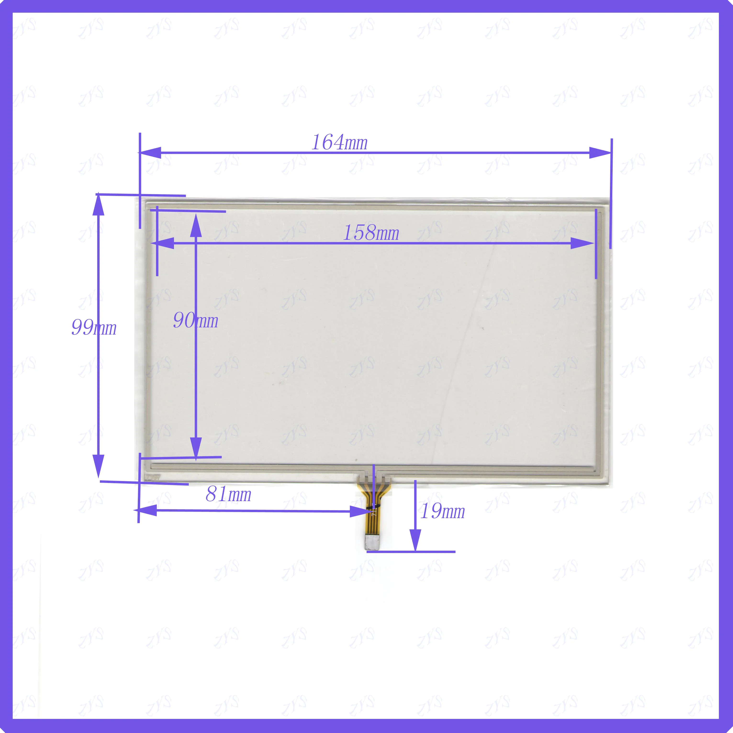 

ZhiYuSun 7197 164*99mm Line spacing left 81mm Contact point up 7inch Touch sensor glass Resistance screen