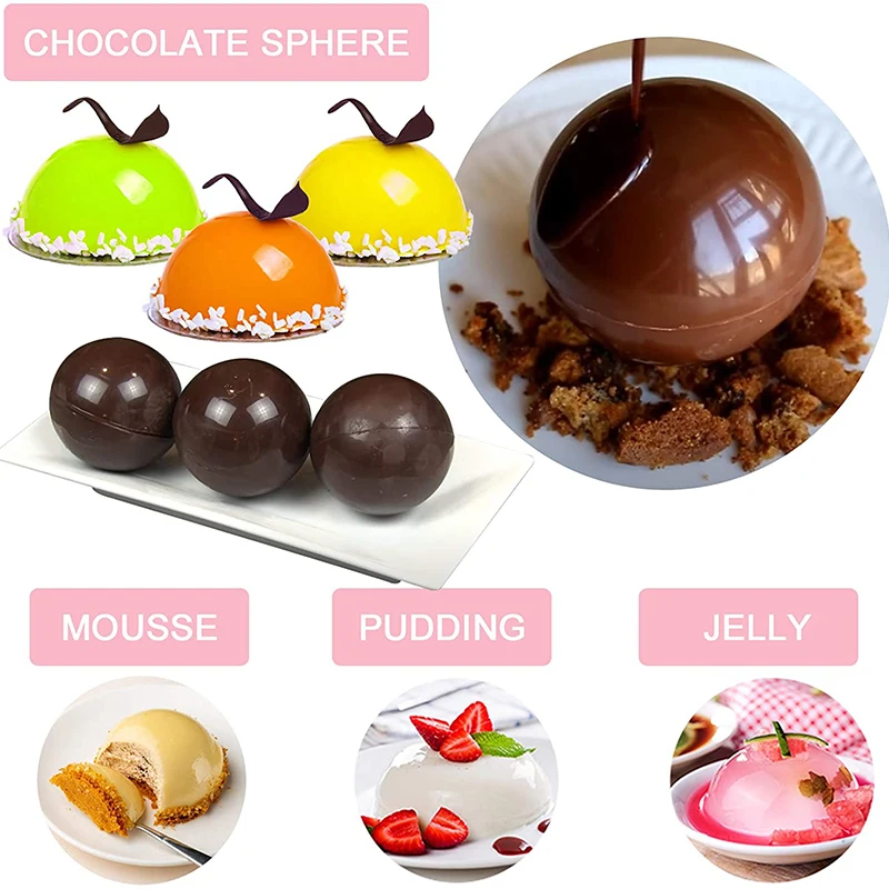 Half Ball Baking Mould Semi Sphere Silicone Mold  For Making Hot Chocolate Cocoa Bomb Cake Jelly Dome Mousse Kitchen Accessories