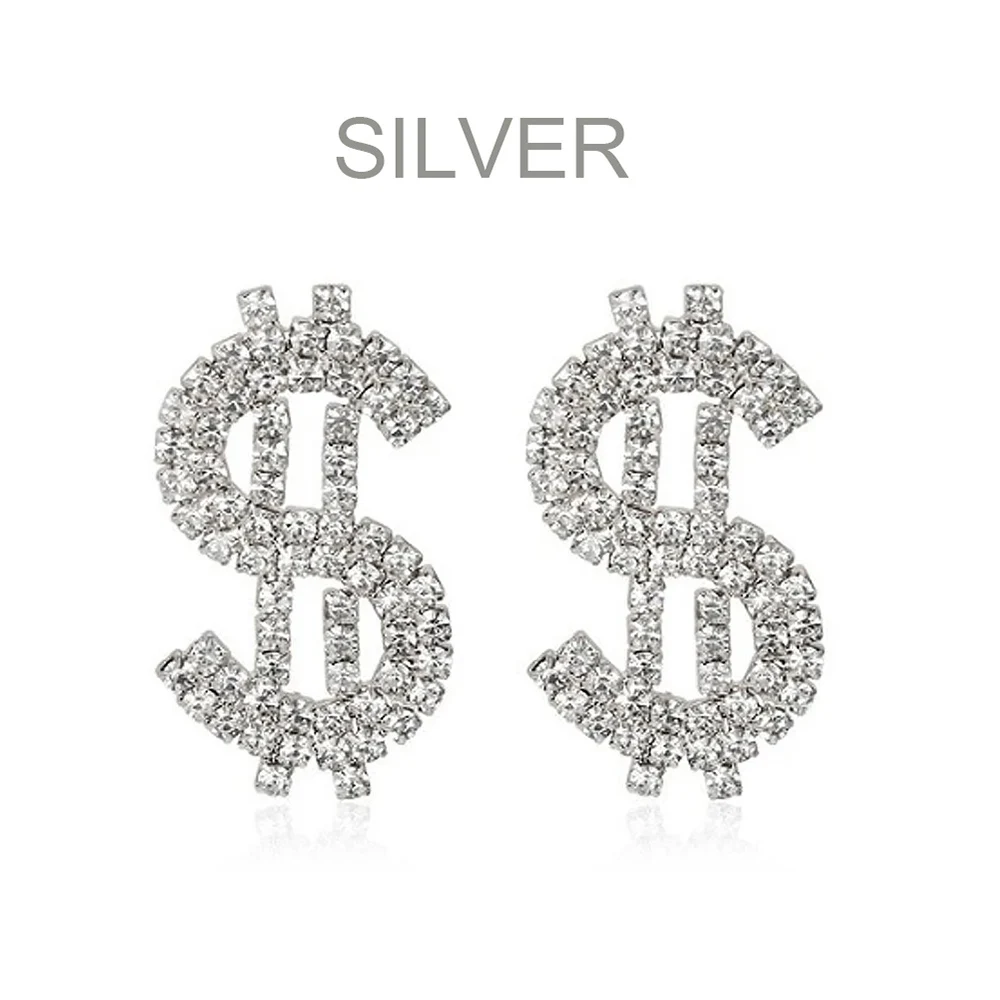 Stonefans Fashion Statement Women Rhinestone Dollar Sign Earrings 2021 Trend Jewelry Piercing Hanging Dangle Earrings Aesthetic