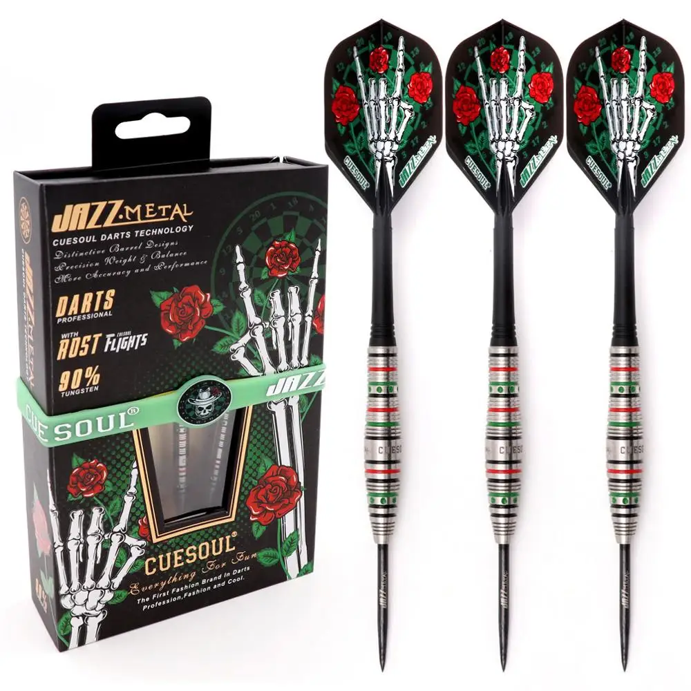 CUESOUL JAZZ-METAL 21/23/25g Steel Tip 90% Tungsten Dart Set with Integrated Dart Flights