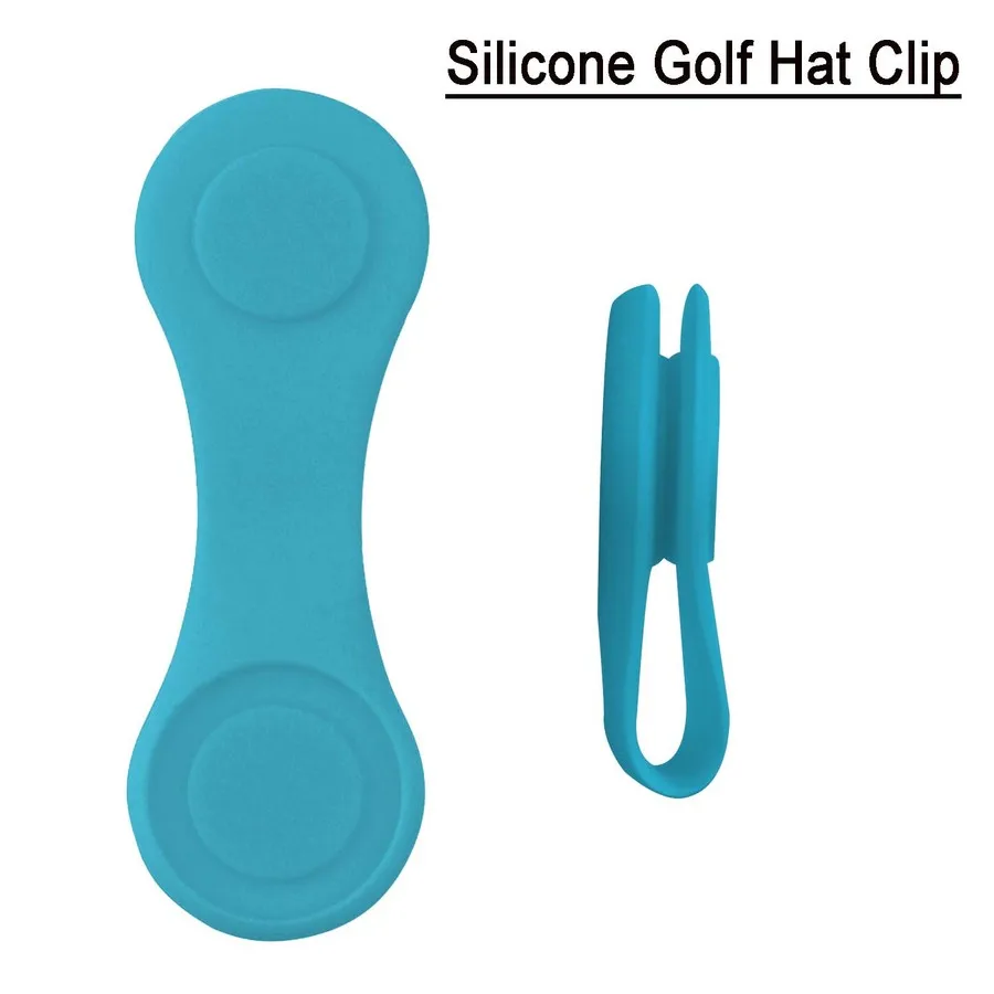 New 2 Silicone with 2 Metal Golf Hat Clip Magnetic Ball Marker Holder Attach to Your Cap Pocket Edge Belt Clothes