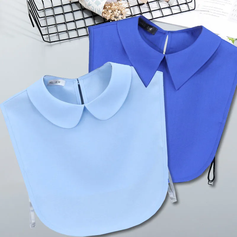 

Women Doll Lapel Fake Collar Shirt Blouse White Stand False Collar Half Top Woman Chiffon Peter Pan Collar Detachable Faux Col