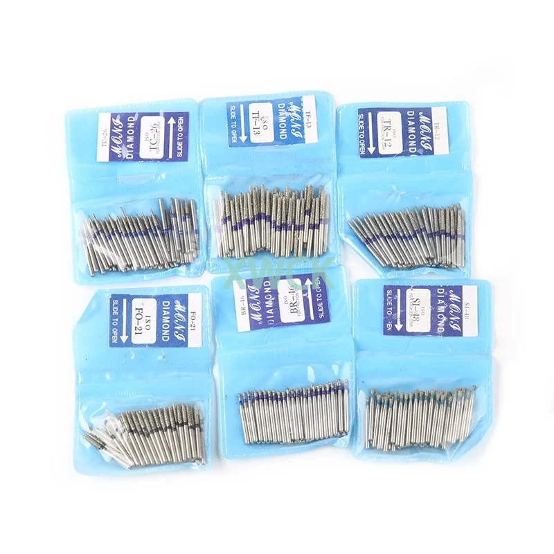 50 unids/bolsa, fresas para pulir dientes dentales, pulidores dentales de diamante para pulir y suavizar los dientes