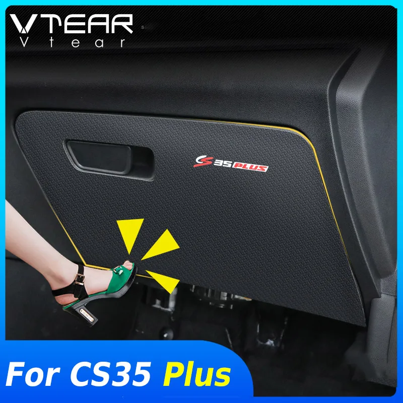 Vtear Glove Box Cover Anti-Kick decoration Car Interior Anti-Dirty Stickers Trim Accessories Parts For Changan CS35 Plus 2020