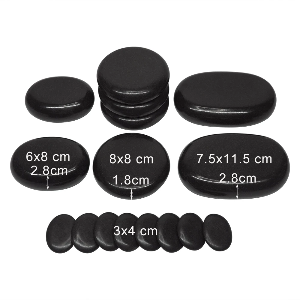 Tontin big size Hot Stone Massage Set Relieve Stress Back Pain Health Care Acupressure Lava Basalt Stones for Healthcare