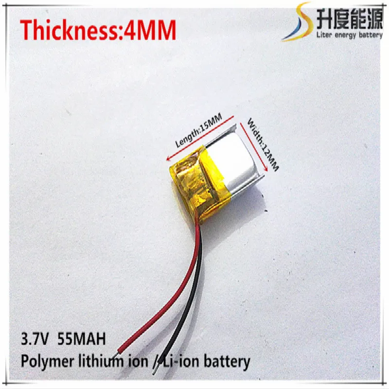 3.7 V, 55 mAH, [401215] PLIB; polimerowy akumulator litowo-jonowy/litowo-jonowy do GPS, mp3, mp4, mp5, dvd, bluetooth, zabawkowy model