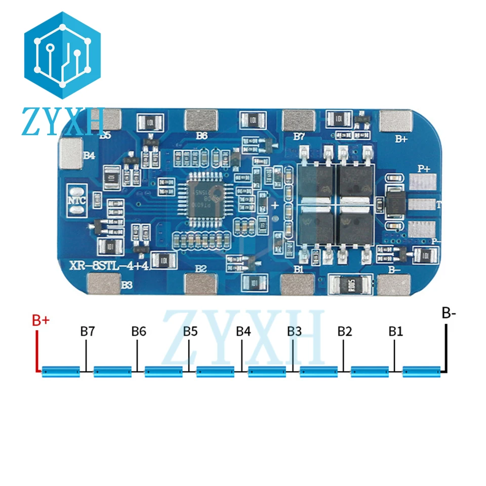BMS 8S 24V 10A 5A LiFePO4 Battery Balance Charge Board Common Port Short Circuit Protection For Power Bank/Electric Tools