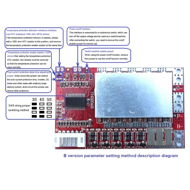 Zrównoważony 4S 3S 5S 50A płyta BMS do 3.7V baterii litowej/3.2V Lifepo4 płyta ochronna