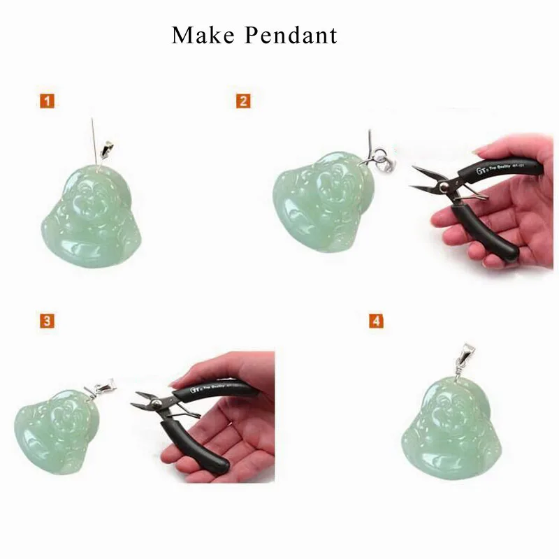 Genuine Real Pure Solid 925 Sterling Pendant Base Caps With Long Needle Suspension Cap Connector DIY Jewelry Making Findings