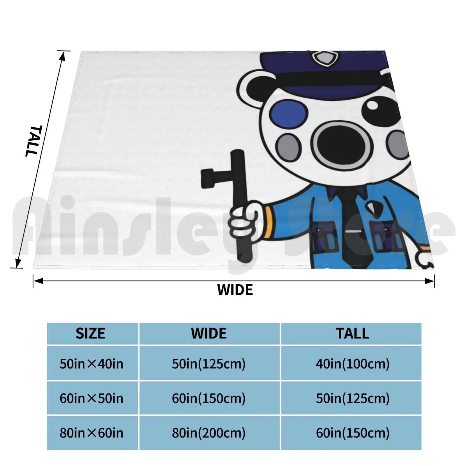 Poley Secret Police Officer Pig Skin Blanket Fashion Custom Poley Police Cop Officer Acab Coper Copper Piggy