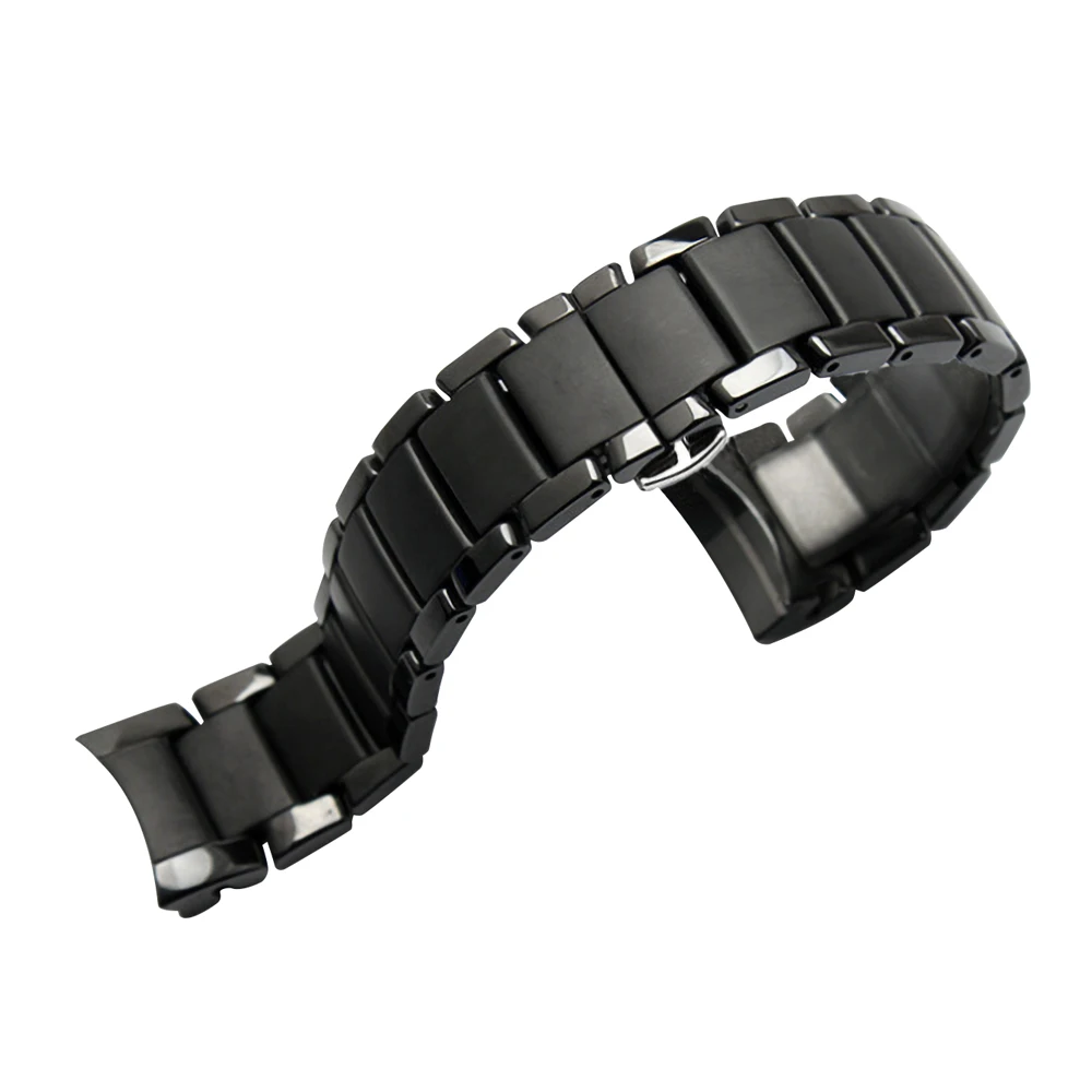 Ceramic watchband Matt watch strap black bracelet wristwatches band 22mm Butterfly buckle watch case belt for AR1451 AR1452