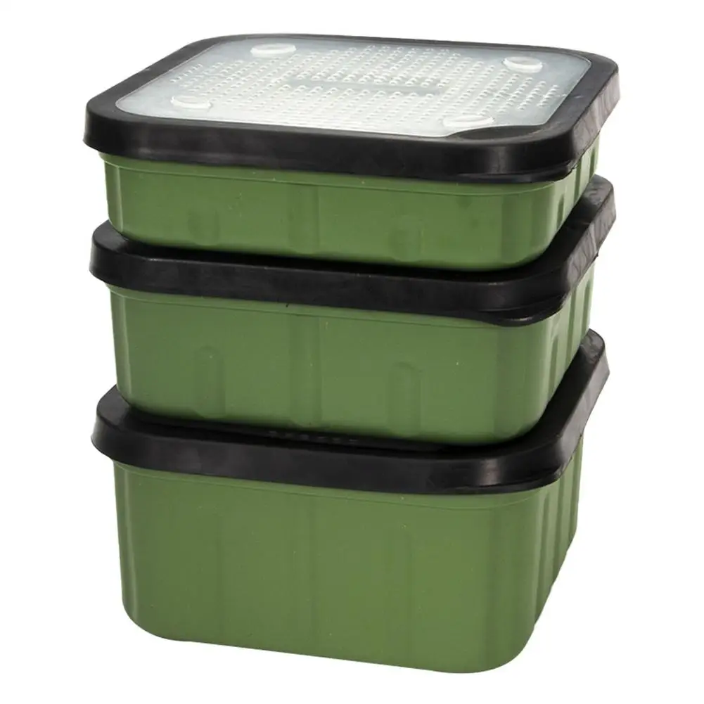 Caja de cebo de pesca de gran capacidad, caja de aparejos de pesca, caja de almacenamiento de cebo cuadrado, contenedor de mezcla de cebo de pesca de plástico PP