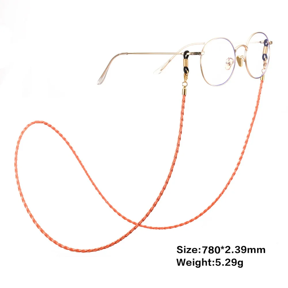 Teamer Sunglasses Chains Lanyard Men Women Braid Leather Eyeglass Glasses Chain Beaded Cords Reading Eyewear Accessories Strap