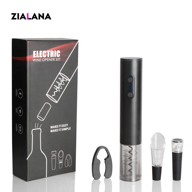 

Electric Wine Bottle Opener Four Piece Bottle Opener Set USB/Battery Pourer Wine Stopper Paper Cutter