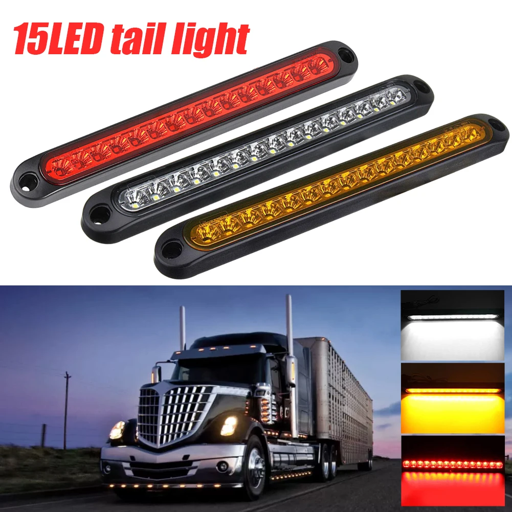 

Universal 15LED Car Light Bar 12V Red Third Brake Light Rear Light Signal Side Marker Turn Signal Stop Warning Lamp High Mount