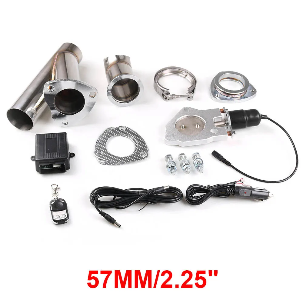 2.25''/57MM Exhaust Control Valve With Control Car Stainless Electric Exhaust Valve Cut outs Electric Exhaust Valve kit