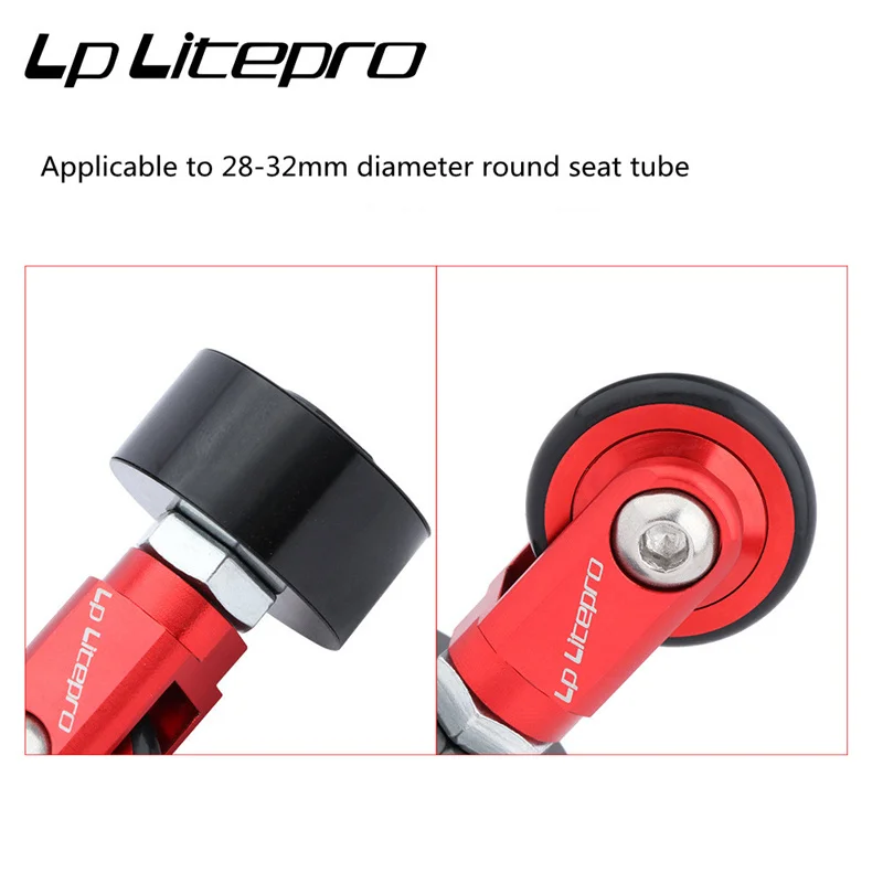 Litepro folding bike seatpost easy wheel universal for 28-32mm seat post inner diameter compatible with 412 k3 bicycle auxiliary