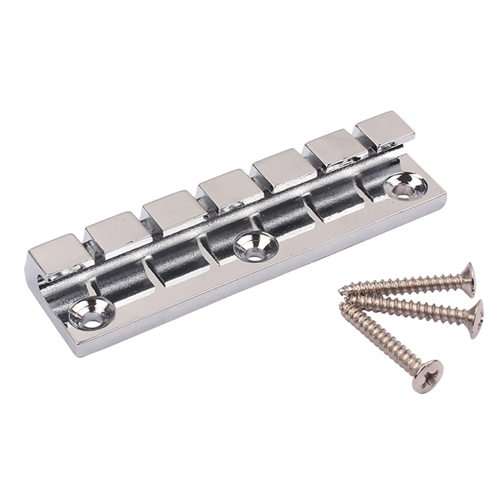 Chrome Finish 6 String Guitar Bridge with Mounting Screws Metal Stopbar Tailpiece for Electric Guitar Parts