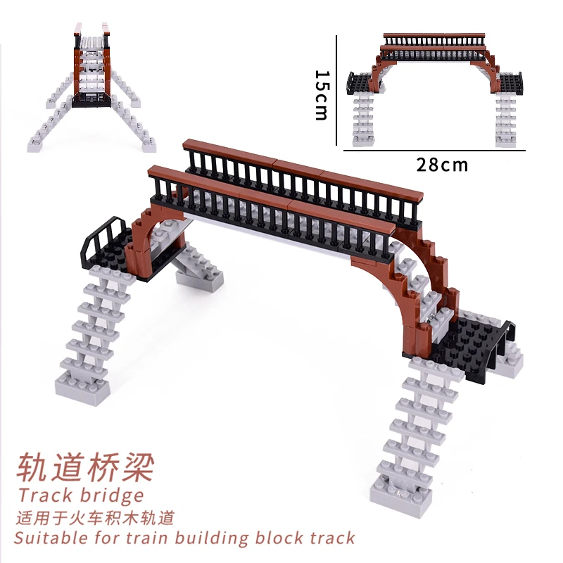 City Trains Accessories Traffic Lights Walkway Overpass Train Station Cave Tracks Cross Rails Railway Building Block Bricks Toys