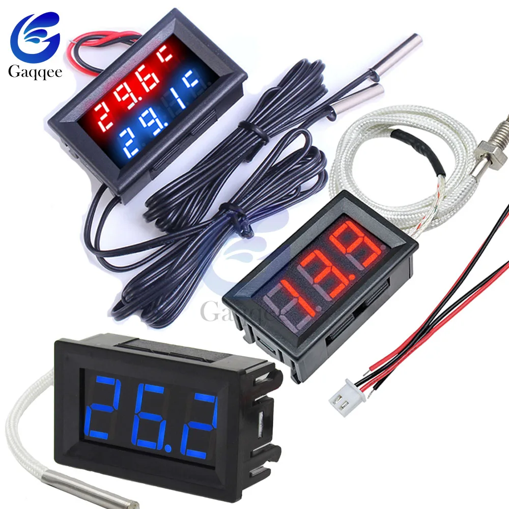 Digital Thermometer Temperature Sensor Meter Dual LED Display Thermograph Detector Tester Monitor for Refrigerator Aquarium Auto