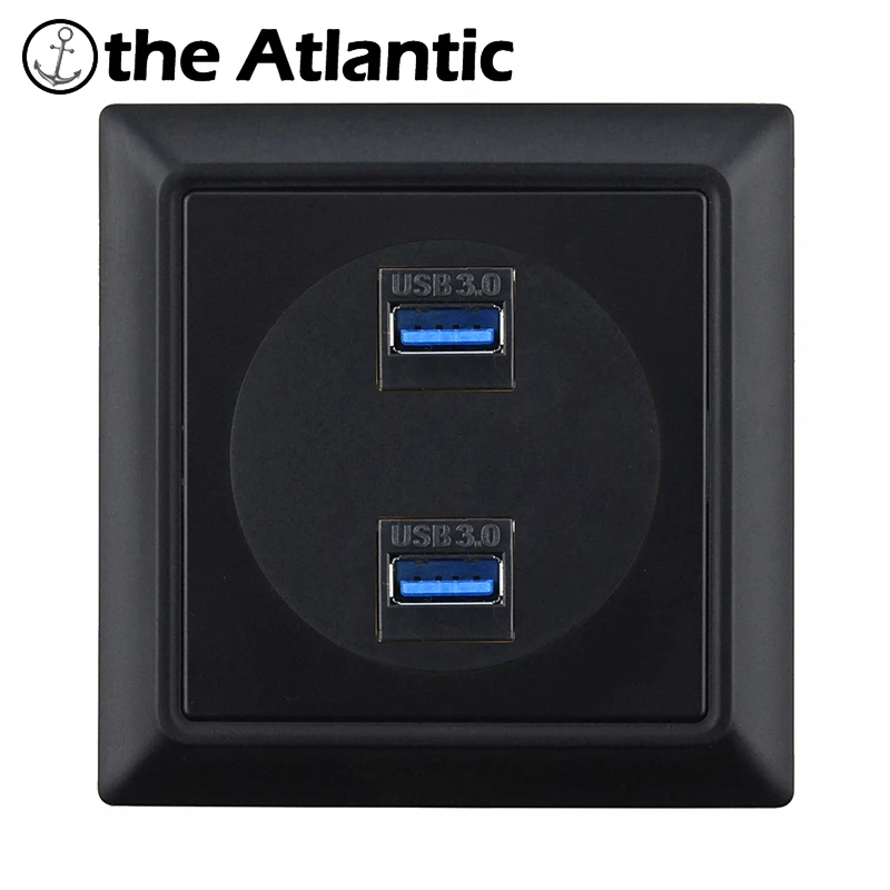 Atlectric Dual HDMI HD TV Television USB Data Socket HDMI & USB Data Port Plug Wall Socket 86Type PC Matte Panel Outlet