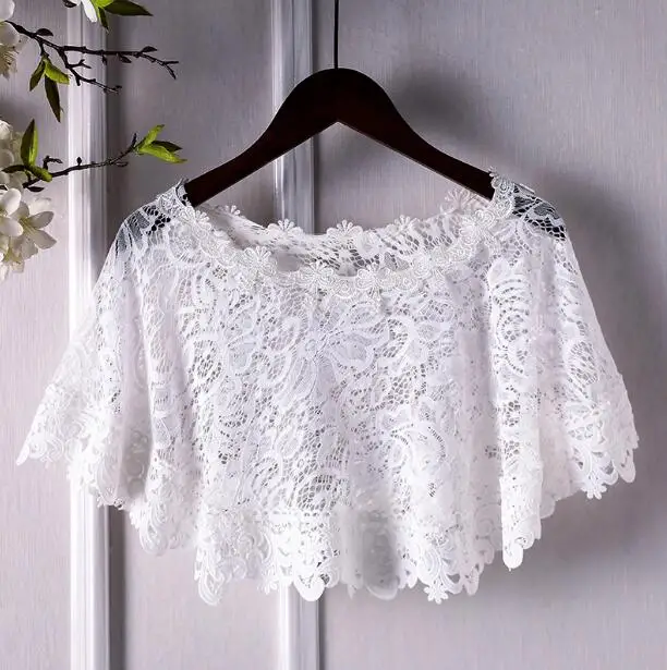 

Women's white lace pullover Pashmina Female Summer Sunscreen Mesh Lace Shawl cloak R2157