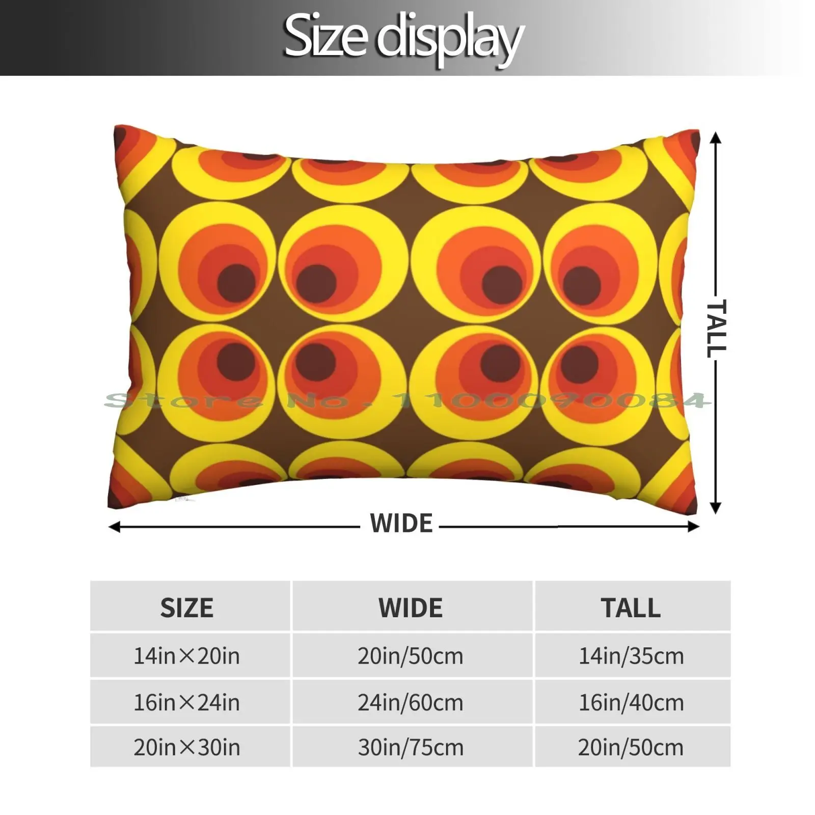 70s , 80s Funky Vintage Circle Pattern Pillow Case 20x30 50*75 Sofa Bedroom Retro 70s Vintage Summer Colorful 80s Abstract