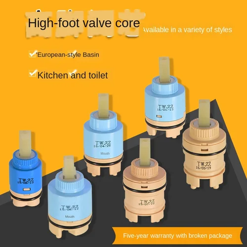 Imagen 2 del producto Núcleo de válvula de cerámica alta 25/35/40, accesorios de reparación de grifo, lavabo de cocina, ducha mezclada de agua caliente y fría