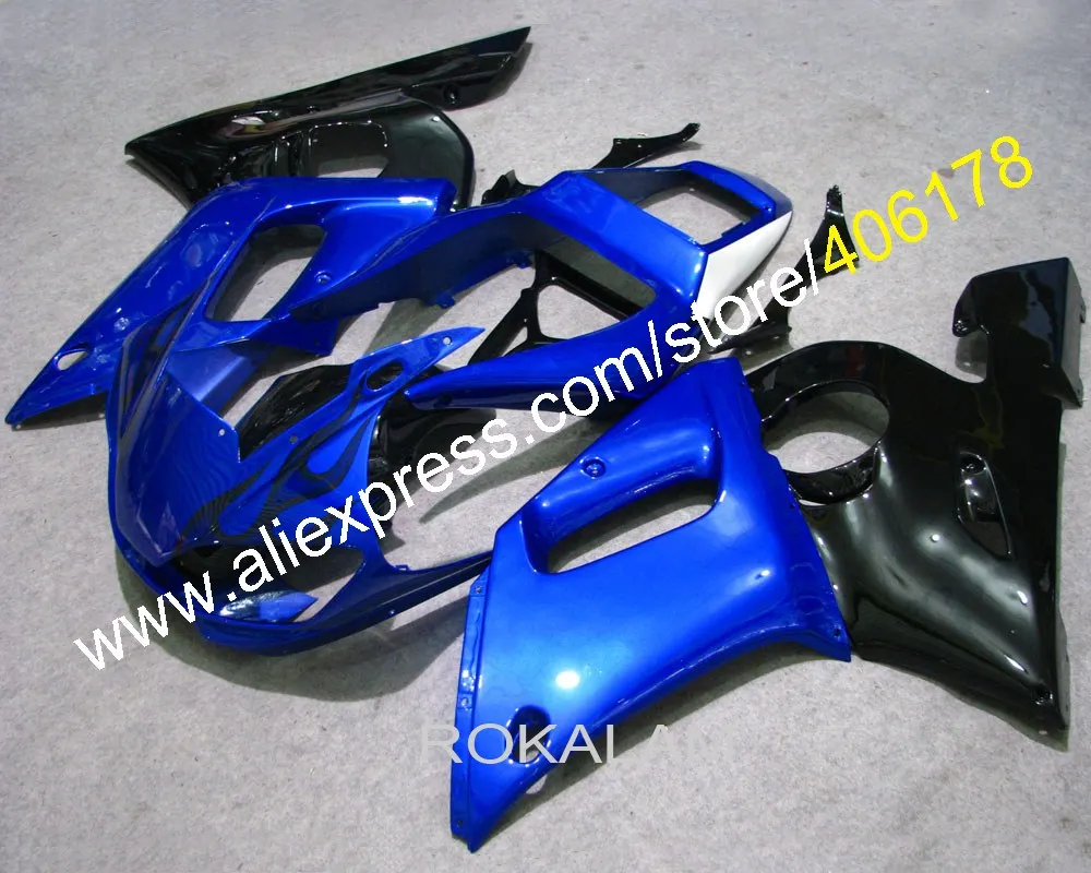 Customized R6 98-02 Motofairing For Yamaha YZF R6 1998-2002 Race Blue Black Bike Fairings (Injection Molding)