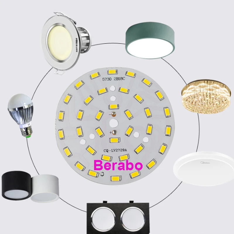 5 sztuk SMD5730 koralik świetlny lampa z żarówką LED 3W6W9W12W 18W36W jasność tablica świetlna do żarówki led led typu downlight lampa pokładzie