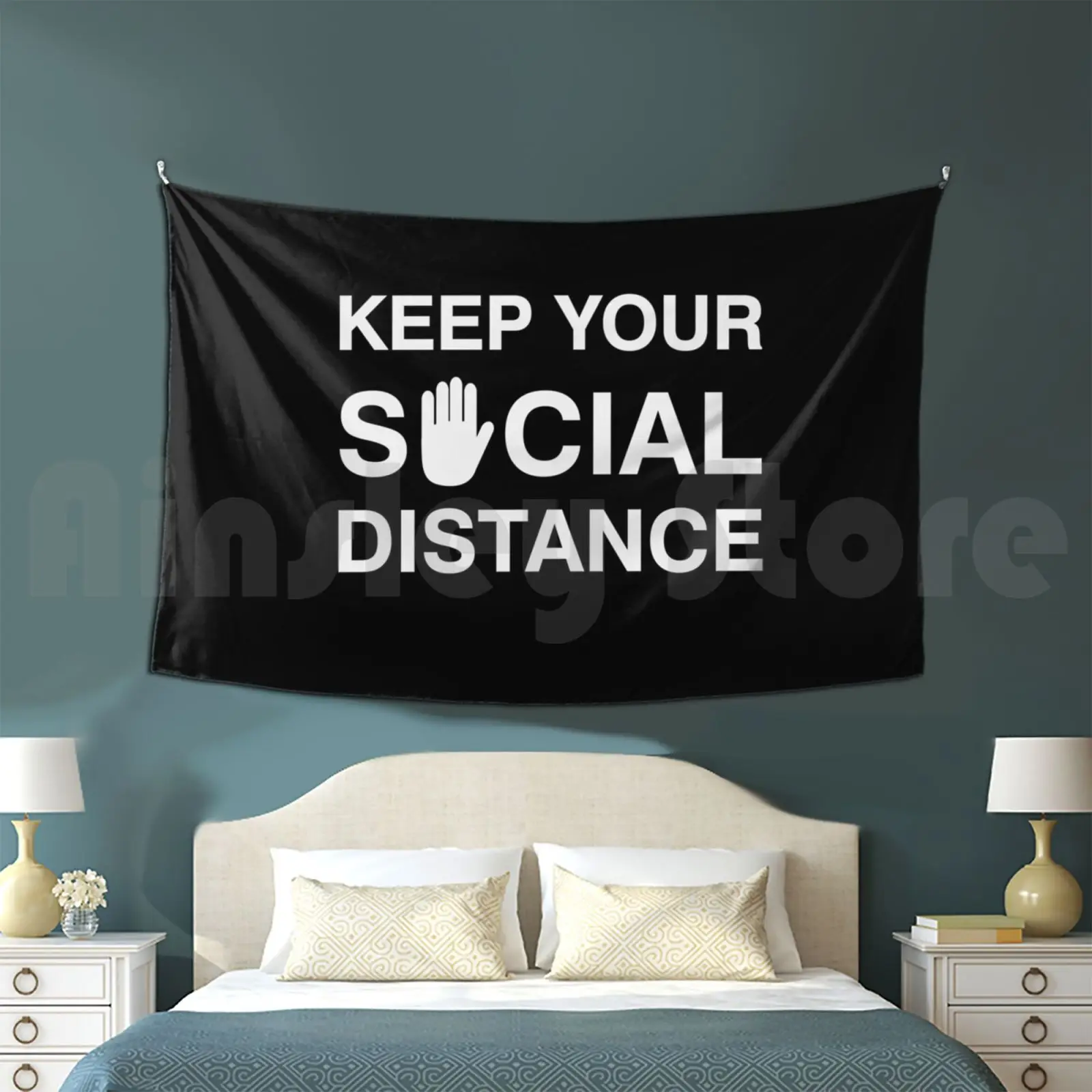 Keep Your Social Distance Tapestry Living Room Bedroom Social Distance Distancing Quarantine