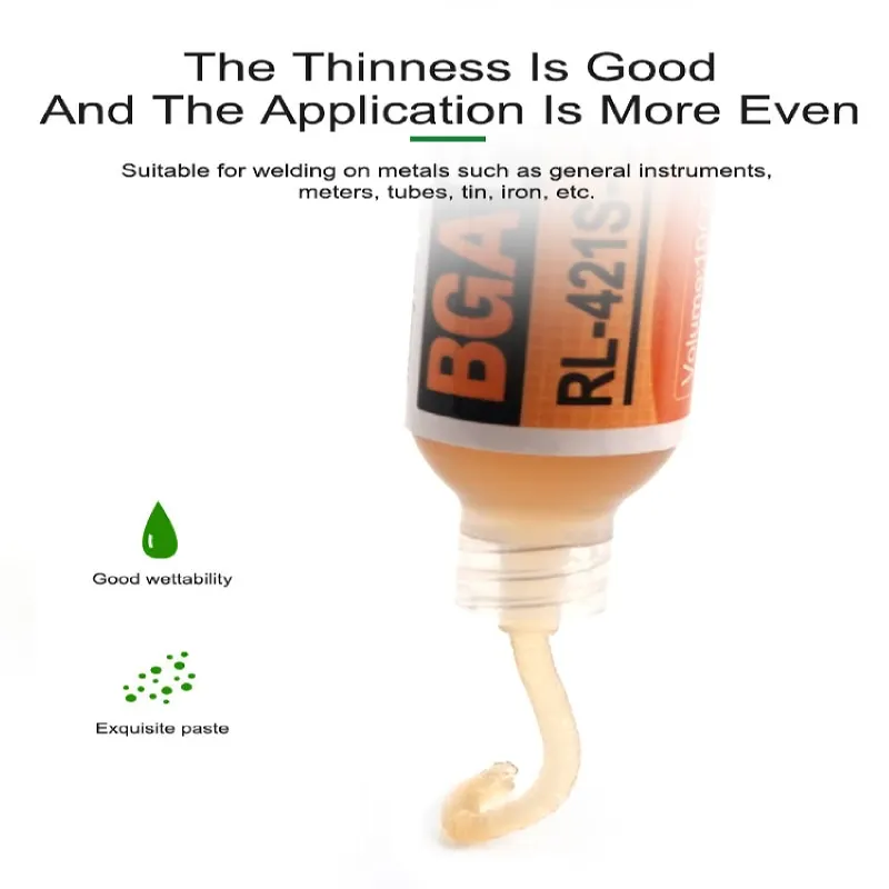 RL-421S-OR BGA PCB No-Clean pasta saldante saldatura avanzata olio flusso grasso 10cc saldatura riparazione pasta
